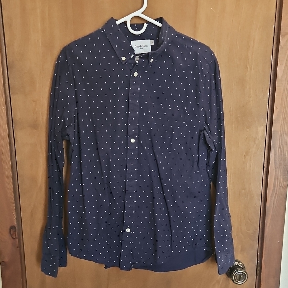Goodfellow & Co Men's Dark Blue Dot Pattern Shirt